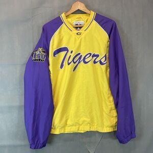 LSU TIGERS WIND BREAKER PULL OVER 58 SPORTS PURPLE YELLOW SIZE MEDIUM